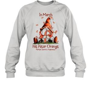 Gnome In March We Wear Orange Multiple Sclerosis Awareness Sweatshirt
